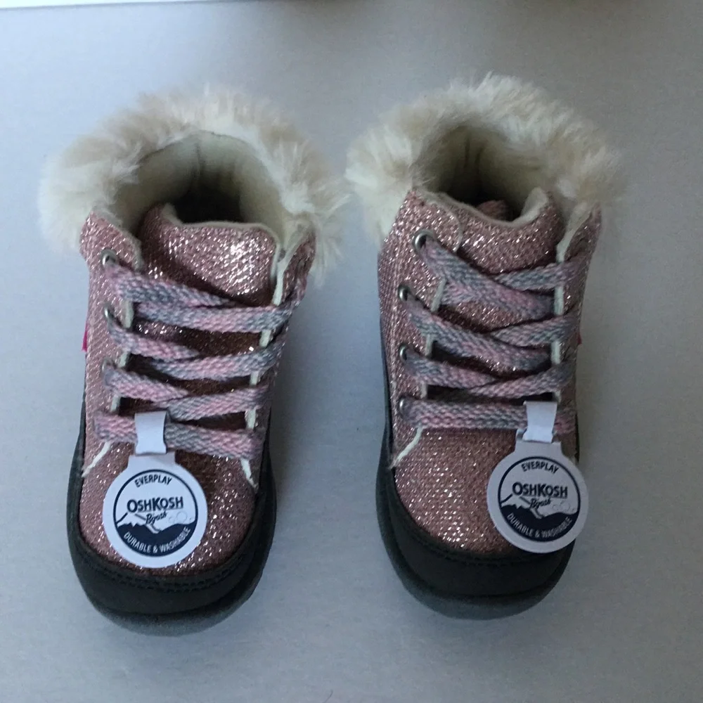 OshKosh B'gosh Ramiro Pink‎ and Black Boots Toddler Size 5